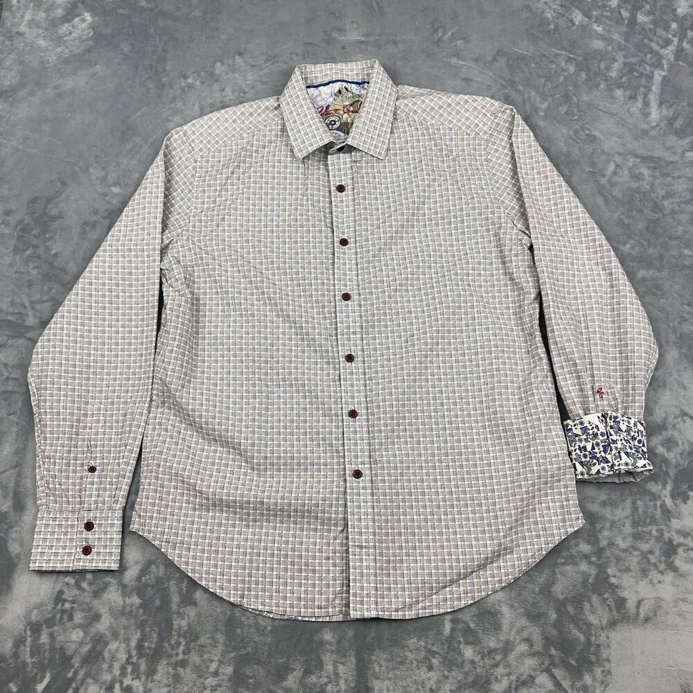 Robert Graham Shirt Sandy Creek Shirt Mens Sz L Classic Fit Flip Cuff Button Up